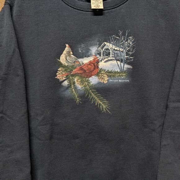 Y2K Cardinal Winter Bridge Northern Reflections Crewneck Sweatshirt - Picture 3 of 5